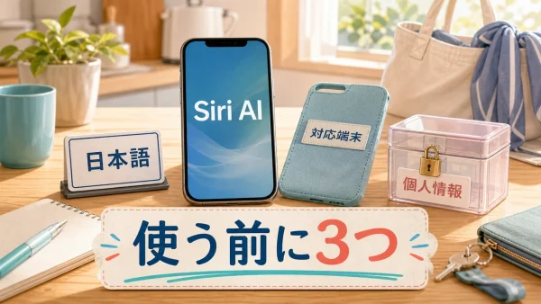SiriがついにChatGPTっぽくなる？日本で使う前に見る3つの注意点 の内容を示すサムネイル