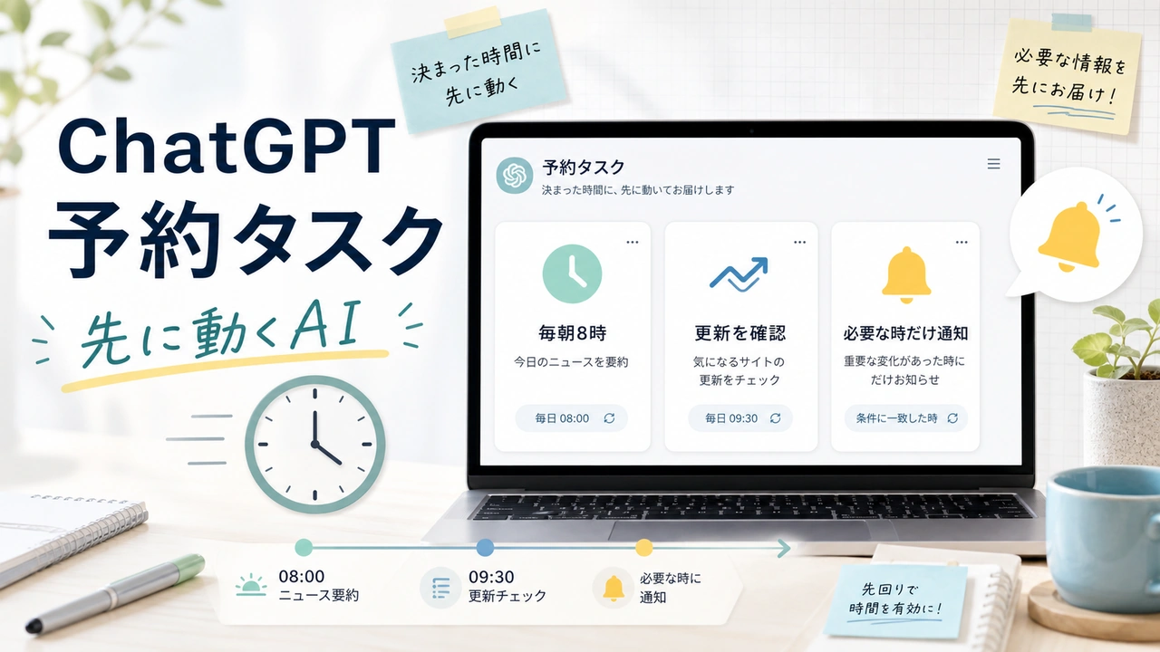 ChatGPTの予約タスクで何が変わる？Pulse終了で見えたAIが先に動く使い方 の内容を示すサムネイル